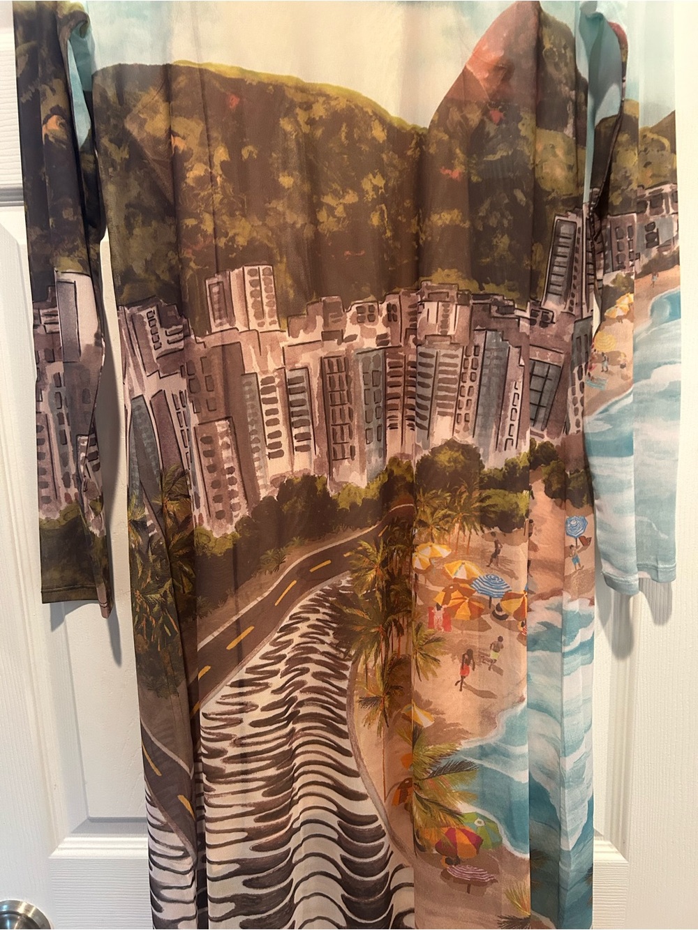 FARM Rio Copacabana Beach Long Sleeve Maxi Dress, NWT, Sz M - Picture 5 of 12
